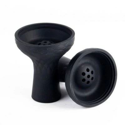 Black Silicon Chilim black with a side
